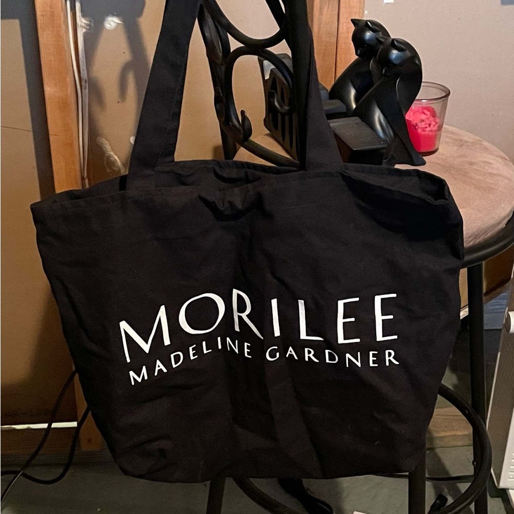 Mori Lee Black Luxury Tote Bag with Ribbon Handles